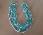 Set van 3 kettingen, turquoise,  jaren '80, zie foto's, Verzenden, Zo goed als nieuw, Blauw, Overige materialen
