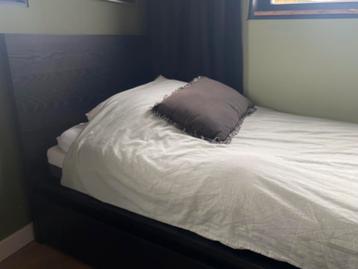 1 persoonsbed met opberglades. Type Malm ikea zwartbruin - afbeelding 5