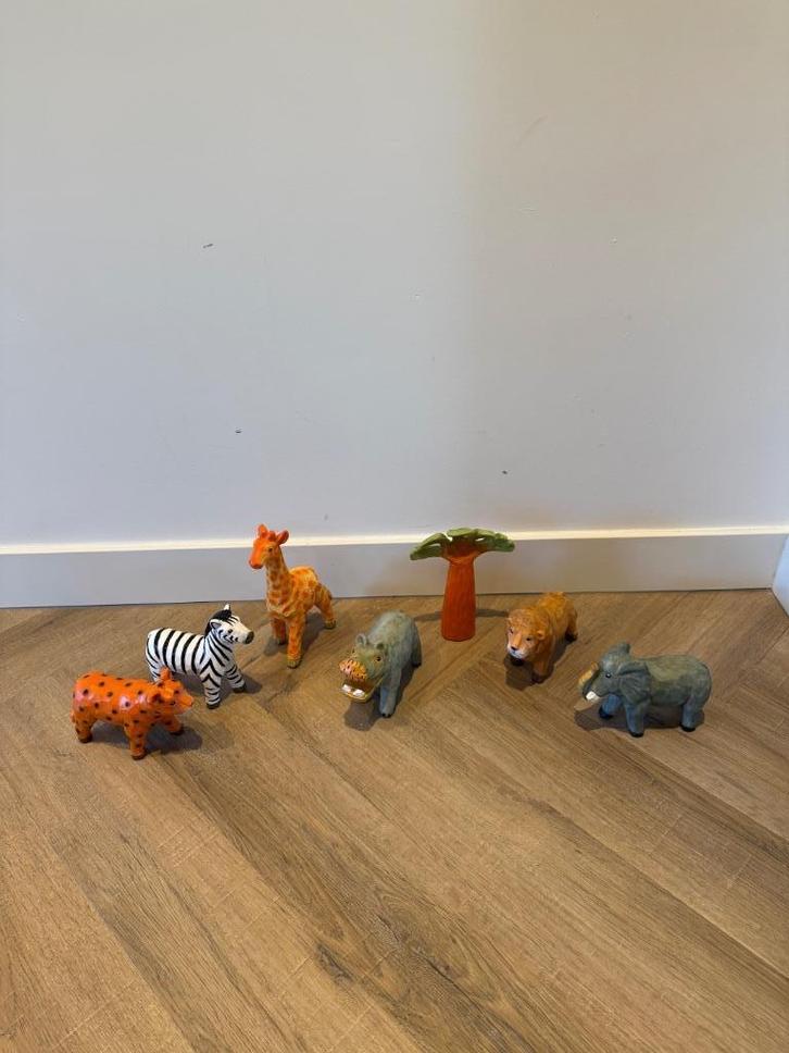 ZGAN 7x Gips beeldjes beeld figuren kinderkamer giraf zebra, Verzamelen, Beelden en Beeldjes, Zo goed als nieuw, Overige typen