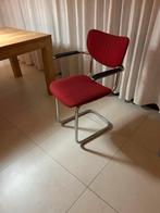 4 Rode Eetkamerstoelen met Armleuningen., Huis en Inrichting, Stoelen, Ophalen, Gebruikt, Metaal, Eén