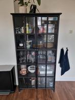 Zwarte metalen buffetkast - 180x90cm, Ophalen, Gebruikt, 50 tot 100 cm, Metaal