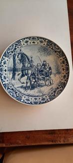 Antiek wandbord, Delfts  Blauw, Zeeuwse arreslede, Ophalen of Verzenden
