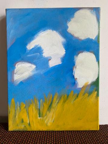 Schilderij van wolken en graan beschikbaar voor biedingen