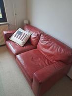 Rood leren bankstel, Huis en Inrichting, Banken | Bankstellen, Overige maten, Minder dan 75 cm, 150 tot 200 cm, Leer