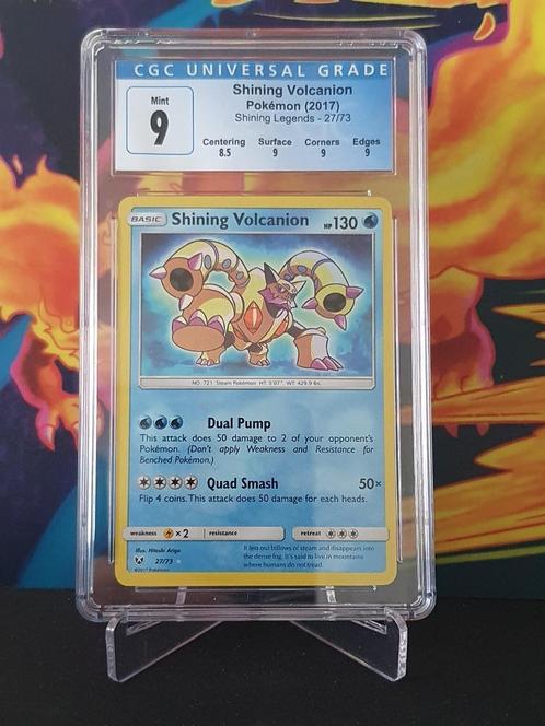 CGC 9 Shining Volcanion - Shining Legends 27/73 - Holo Rare, Hobby en Vrije tijd, Verzamelkaartspellen | Pokémon, Nieuw, Losse kaart