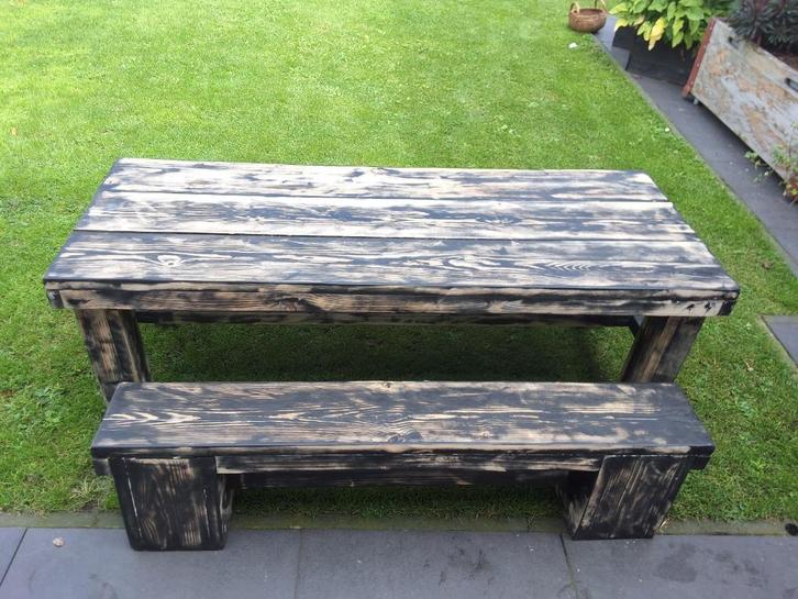 kinder buitenmeubels, Tuin en Terras, Tuinsets en Loungesets, Zo goed als nieuw, Steigerhout, 6 zitplaatsen, Ophalen