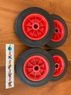 Stevige rubber wielen - 4 stuks., Doe-het-zelf en Verbouw, Zwenkwielen, Ophalen of Verzenden, Zo goed als nieuw