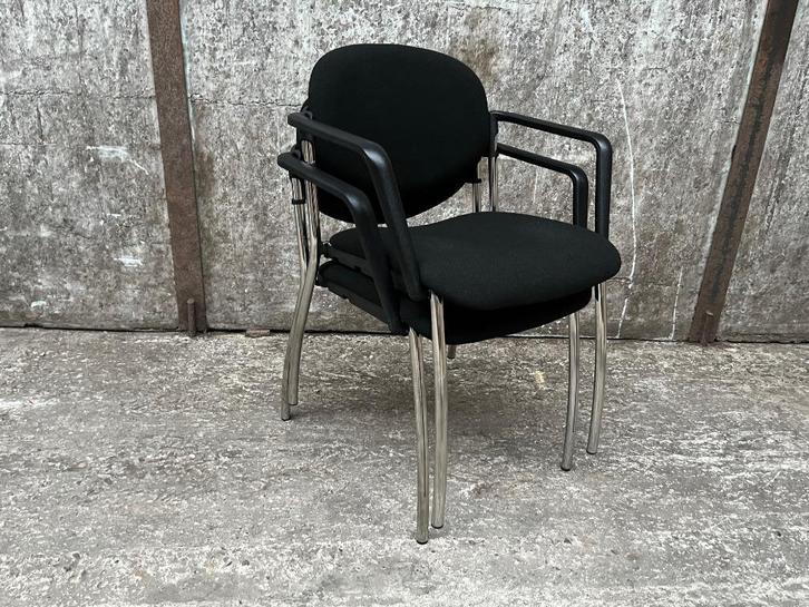 Wendy Vergaderstoelen met armleuningen - Zwart/Chroom, Huis en Inrichting, Stoelen, Nieuw, Vijf, Zes of meer stoelen, Kunststof