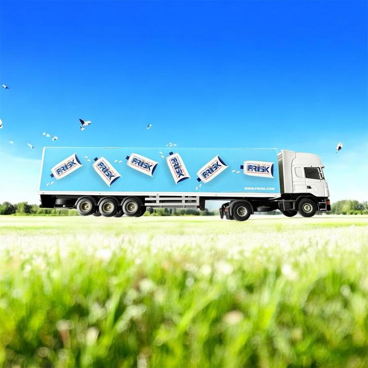 Frisk-Klene Smint Vrachtwagen Oplegger Model, Hobby en Vrije tijd, Modelbouw | Auto's en Voertuigen, Gebruikt, Truck, 1:32 tot 1:50