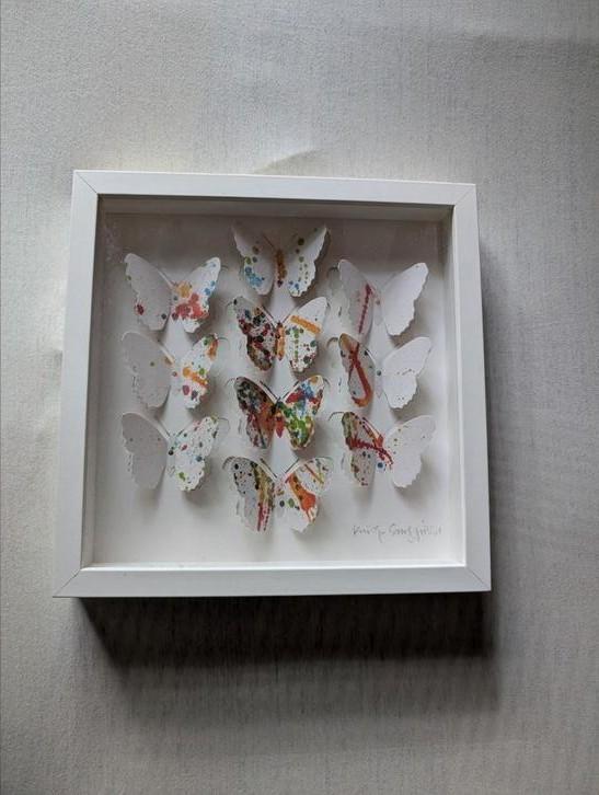 Kleurrijk IKEA Olunda Vlinder Kunstwerk, Huis en Inrichting, Woonaccessoires | Schilderijen, Tekeningen en Foto's, Nieuw, Schilderij