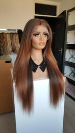 Basic Lace Pruik: uitgroei naar midden bruin, stijl, vol, Ophalen of Verzenden, Nieuw, Pruik of Haarverlenging