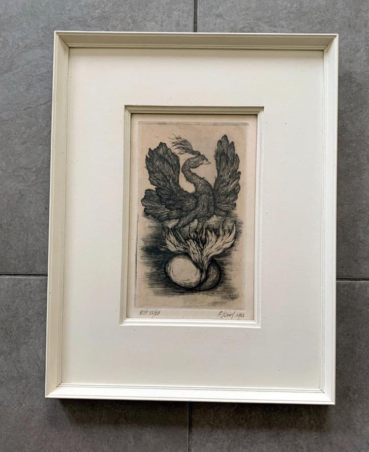 Genummerd monochrome ets litho Fred Koot 1953, Antiek en Kunst, Kunst | Etsen en Gravures, Verzenden