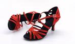 Rode latin glitter danshakken salsa ballroom dames schoenen, Verzenden, Nieuw, Rood, Dansschoenen