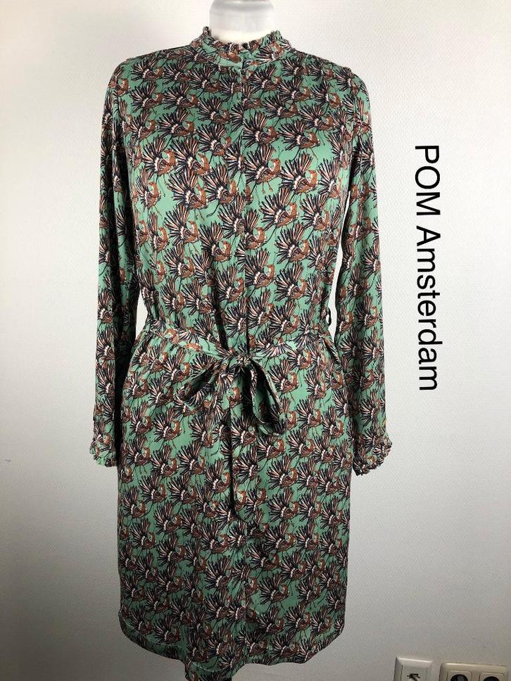 POM Amsterdam Jurk  (mt: 42) 19,6/8125, Kleding | Dames, Jurken, Nieuw, Maat 42/44 (L), Blauw, Onder de knie, Ophalen of Verzenden