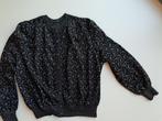retro vintage vest, zwart met zilver print 36/38, Zwart, Ophalen of Verzenden, Zo goed als nieuw, Maat 36 (S)
