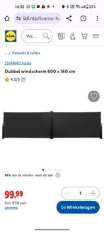 Livarno Home Dubbel Windscherm 2x 300cm x 160 cm, Ophalen of Verzenden, Uittrekbaar, Nieuw