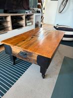 Vintage Salontafel Massief hout + metaal, Huis en Inrichting, Tafels | Salontafels, Ophalen, 100 tot 150 cm, Vintage, Minder dan 50 cm