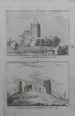 467-468 / kerk Brielle en Kerk en Burgt Oostvoorn Gravure, Ophalen of Verzenden