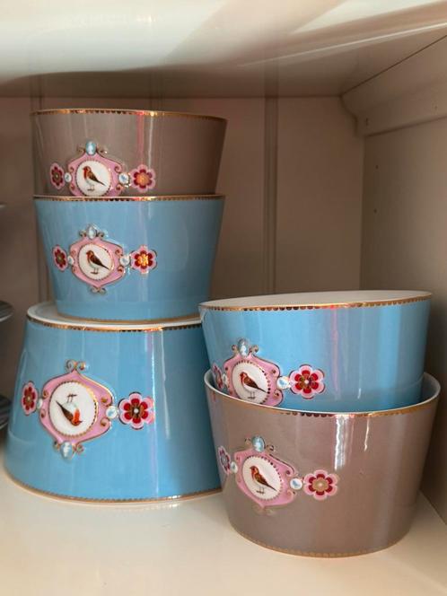 Pip Studio servies Love Birds serviesdelen blauw/khaki, Huis en Inrichting, Keuken | Servies, Zo goed als nieuw, Overige typen
