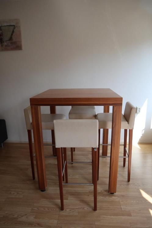 4 Hülsta barkrukken in perfecte staat – optionele bartafel, Huis en Inrichting, Barkrukken, Zo goed als nieuw, 60 tot 90 cm, Hout
