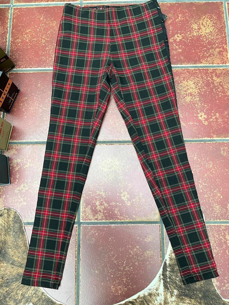 Geblokte zwart/rode legging - Maat S - Merk Rock Rebel, Maat 38/40 (M), Zwart, Nieuw, Ophalen of Verzenden