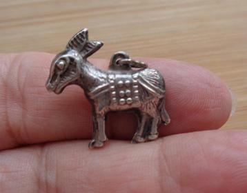 zilveren vintage bedel ezel [448] beschikbaar voor biedingen