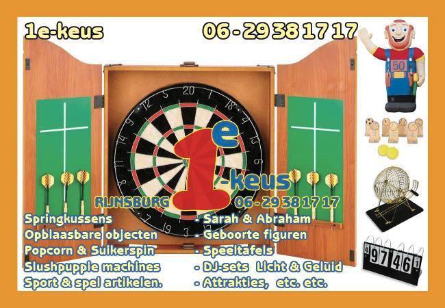 Dartbord verhuur, sportotheek, spelotheek incl dartmat, dart, Hobby en Vrije tijd, Feestartikelen | Verhuur, Zo goed als nieuw