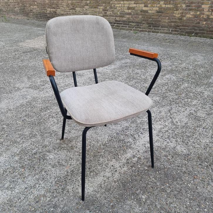 Nette eetkamerstoel grijs met zwarte poten, Huis en Inrichting, Stoelen, Nieuw, Eén, Hout, Stof, Grijs, Ophalen