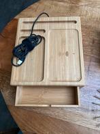 organizer met draadloze oplader bamboe, Ophalen, Zo goed als nieuw, Apple iPhone