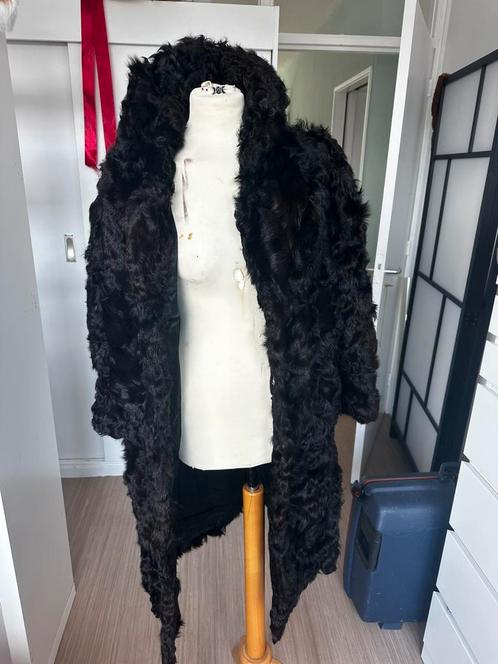 Zwarte zachte echte bontjas maat L, Kleding | Dames, Jassen | Winter, Zo goed als nieuw, Zwart, Ophalen of Verzenden