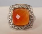 Nieuwe zilveren damesring met Carneool, Verzenden, Nieuw, Oranje, Kleiner dan 17