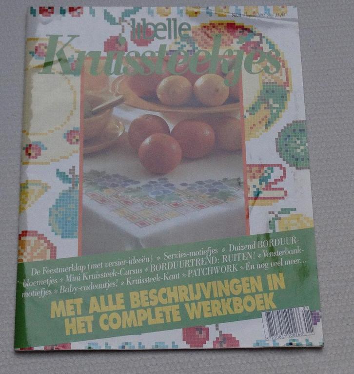 Libelle kruissteekjes nr 1, jaargang 3/92, Hobby en Vrije tijd, Borduren en Borduurmachines, Zo goed als nieuw, Patroon, Handborduren