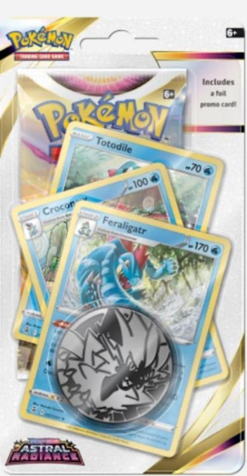 Pokémon Astral Radiance:Premium Checklane Blister-Feraligatr, Hobby en Vrije tijd, Verzamelkaartspellen | Pokémon, Nieuw, Booster