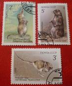 CCCP - 3x Rat / Marmot / Knaagdieren, Postzegels en Munten, Postzegels | Europa | Rusland, Verzenden, Gestempeld