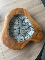 Houten schaal met decoratieve inleg, Ophalen, Schaal, Zo goed als nieuw, Overige vormen