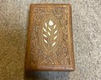 Vintage handgesneden houten sigarenkistje, Antiek en Kunst, Ophalen of Verzenden