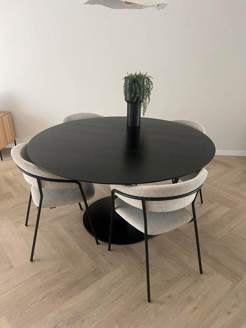 Studio Henk eettafel + Eijerkamp stoelen, Huis en Inrichting, Tafels | Eettafels, Zo goed als nieuw, Vijf personen of meer, Rond