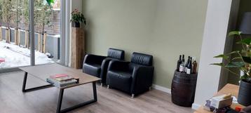 Marinelli, zwart lederen bank, relax fauteuil beschikbaar voor biedingen