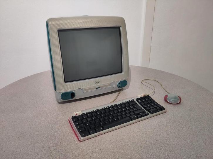 iMac g3 blauw incl. magenta toetsenbord en muis, Computers en Software, Vintage Computers, Ophalen