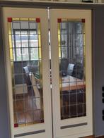 Glas in lood en suite deuren en 2 binnendeur raampjes, Doe-het-zelf en Verbouw, Deuren en Horren, Ophalen, Minder dan 80 cm, Binnendeur
