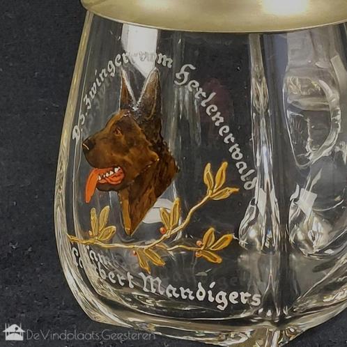 Antieke bierpul met herdershond, Antiek en Kunst, Curiosa en Brocante, Ophalen of Verzenden