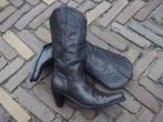 GRATIS VERZENDEN ZWART BRUINE SANCHO COWBOYLAARZEN 39, Kleding | Dames, Schoenen, Hoge laarzen, Verzenden, Zwart, Zo goed als nieuw