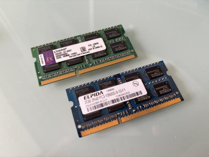 2x2GB DDR3 1333MHz SoDimm voor laptop of NAS - ook per stuk, Computers en Software, RAM geheugen, Zo goed als nieuw, Laptop, 4 GB