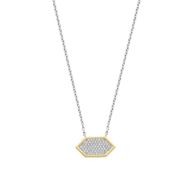 NIEUW: Ti Sento ketting - geometrisch design, Sieraden, Tassen en Uiterlijk, Kettingen, Nieuw, Zilver, Zilver, Met kristal, Verzenden