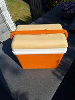 Vintage Oranje Koelbox met Dienblad, Caravans en Kamperen, Ophalen, Gebruikt, Koelbox, Koelelement