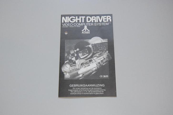 Atari 2600 : Night Driver (alleen Handleiding), Spelcomputers en Games, Games | Atari, Gebruikt, Atari 2600, Ophalen of Verzenden
