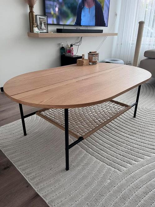 Licht eiken salontafel 75x125, Huis en Inrichting, Tafels | Salontafels, Zo goed als nieuw, Minder dan 50 cm, 50 tot 100 cm, 100 tot 150 cm