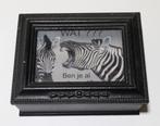 Zebra bijouterie doos, sieraden kistje, Ophalen of Verzenden, Zo goed als nieuw, Zwart, Hardcase
