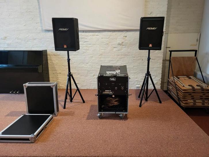 Complete PA Set - Merk Roadie Ready, Peavey, Kong, Muziek en Instrumenten, Versterkers | Keyboard, Monitor en PA, Gebruikt, P.A.
