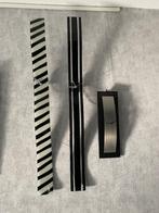 Glazen wand klok 2X    95X8 cm, Ophalen, Gebruikt, Analoog, Wandklok